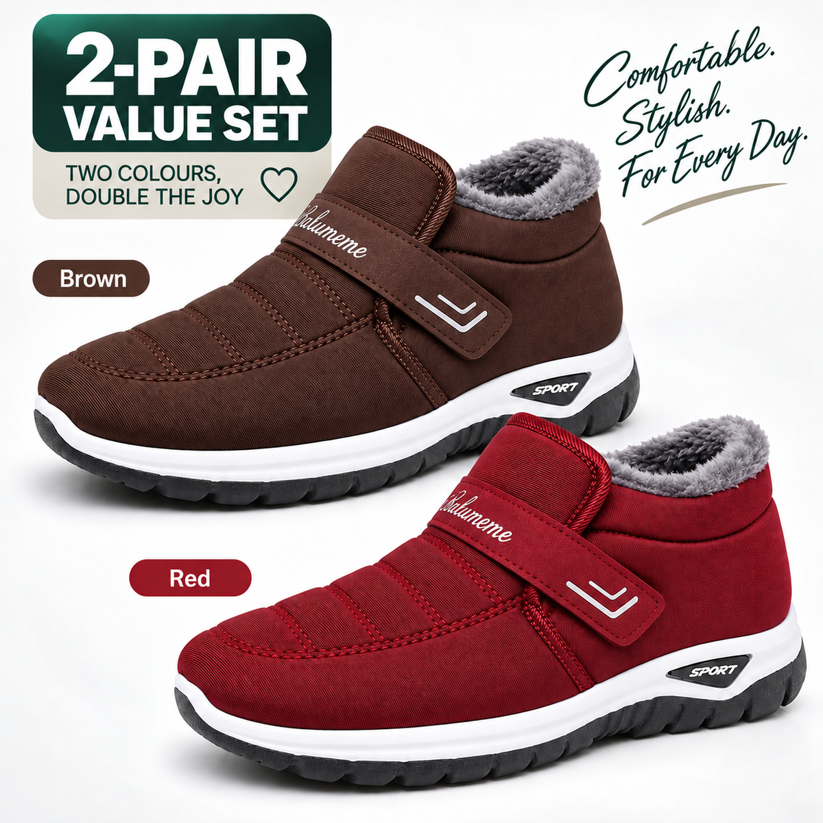 🔥 𝗟𝗔𝗦𝗧 𝗗𝗔𝗬: 𝟴𝟬% 𝗢𝗙𝗙 – Women’s Orthopaedic Winter Shoes – Warm, Wide Fit & Cushioned Sole for Pain Relief