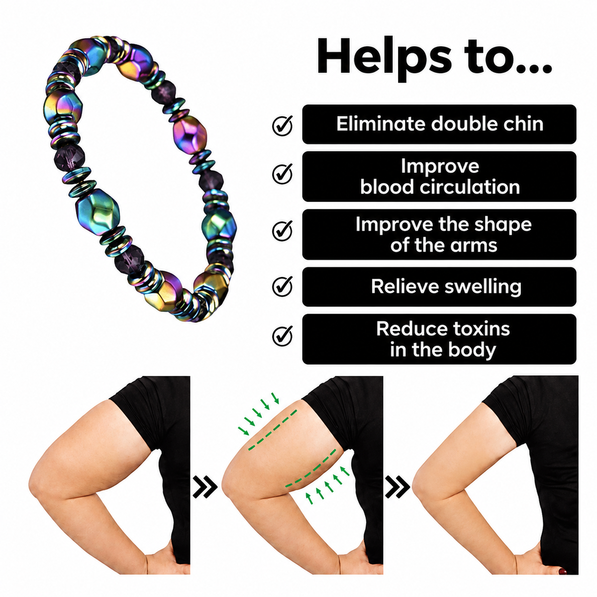 🔥𝑳𝑨𝑺𝑻 𝑫𝑨𝒀 𝑺𝑨𝑳𝑬-𝟖𝟎% 𝑶𝑭𝑭 🏆𝑪𝒁𝑻𝑰𝑪𝑳𝑬® Rainbow Magnetic Hematite Wellness Bracelet
