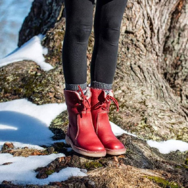 🔥Last Day 70% OFF - Waterproof Wool Lined Leather Orthopaedic Snow Boots