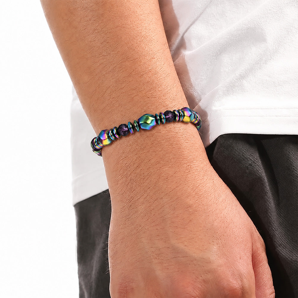 🔥𝑳𝑨𝑺𝑻 𝑫𝑨𝒀 𝑺𝑨𝑳𝑬-𝟖𝟎% 𝑶𝑭𝑭 🏆𝑪𝒁𝑻𝑰𝑪𝑳𝑬® Rainbow Magnetic Hematite Wellness Bracelet