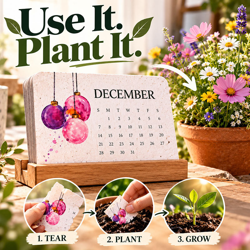 🎁 🇬🇧 2027 Plantable Seed Paper Calendar — Use It, Then Grow It