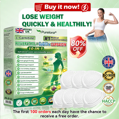 🔥New arrivals: 80% off | Purelora® L-Carnitine Resveratrol × CoQ10 × CAPSAICIN 10-in-1 Nano Microneedle Patch (Just once daily, visible changes in 7 days) ✅ Supports weight management, skin firmness, energy metabolism, cardiovascular health, fat burning