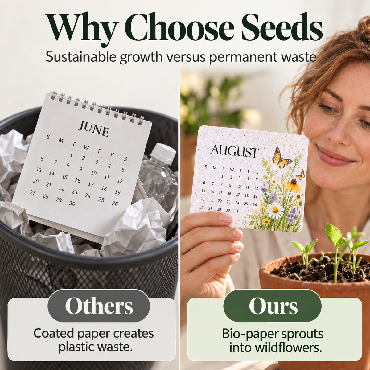 🎁 🇬🇧 2027 Plantable Seed Paper Calendar — Use It, Then Grow It 📅