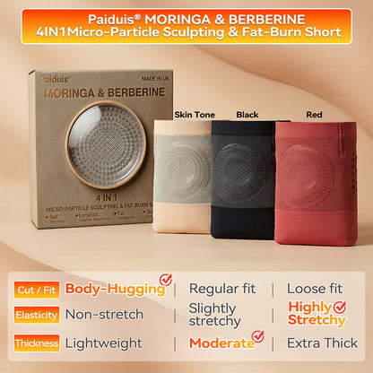 𝐏𝐚𝐢𝐝𝐮𝐢𝐬® 𝐌𝐨𝐫𝐢𝐧𝐠𝐚 & 𝐁𝐞𝐫𝐛𝐞𝐫𝐢𝐧𝐞 4‑In‑1 Micro‑Particle Sculpting & Fat‑Burn Shorts