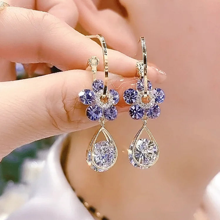 💎 Oneswear® Crystal Flower Germanium Earrings (🔥Last Day Sale - Save up to 80%!)