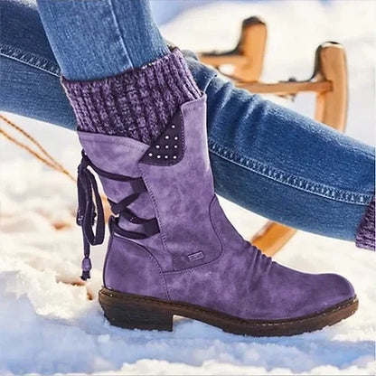 🔥 FINAL DAY – 80% OFF🔥 Women's Winter Low-Cut Orthopaedic Boots with Bow Detail & Warm Wool Lining