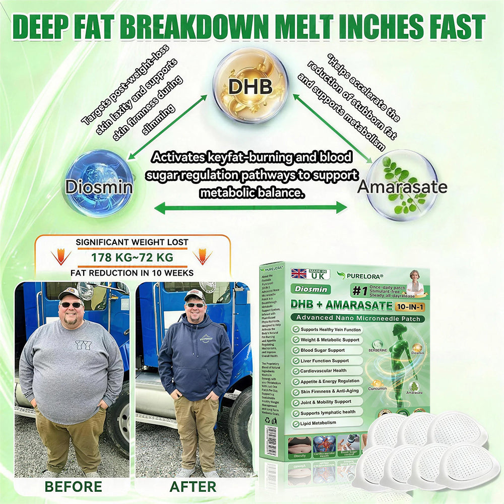 [𝐎𝐟𝐟𝐢𝐜𝐢𝐚𝐥 𝐒𝐭𝐨𝐫𝐞🇬🇧] 𝐏𝐮𝐫𝐞𝐥𝐨𝐫𝐚® 𝐌𝐞𝐭𝐚𝐛𝐨𝐥𝐢𝐜 𝐌𝐚𝐭𝐫𝐢𝐱™ – 𝐃𝐇𝐁 + 𝐀𝐦𝐚𝐫𝐚𝐬𝐚𝐭𝐞 𝟏𝟎-𝐢𝐧-𝟏 𝐍𝐚𝐧𝐨 𝐌𝐢𝐜𝐫𝐨𝐧𝐞𝐞𝐝𝐥𝐞 𝐏𝐚𝐭𝐜𝐡 ✅𝐓𝐚𝐜𝐤𝐥𝐞𝐬 𝐨𝐛𝐞𝐬𝐢𝐭𝐲, 𝐥𝐨𝐨𝐬𝐞 𝐬𝐤𝐢𝐧, 𝐝𝐢𝐚𝐛𝐞𝐭𝐞𝐬, 𝐬𝐥𝐞𝐞𝐩 𝐢𝐬𝐬𝐮𝐞𝐬, 𝐣𝐨𝐢𝐧𝐭 𝐩𝐚𝐢𝐧, 𝐚𝐧𝐝 𝐬𝐮𝐩𝐩𝐨𝐫𝐭𝐬 𝐯𝐞𝐢𝐧 & 𝐥𝐲𝐦𝐩𝐡𝐚𝐭𝐢𝐜 𝐜𝐢𝐫𝐜𝐮𝐥𝐚𝐭𝐢𝐨𝐧