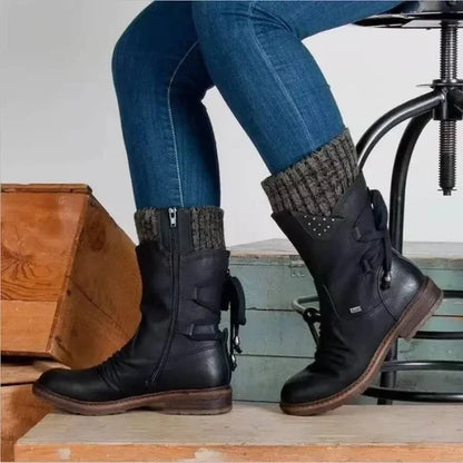 🔥 FINAL DAY – 80% OFF🔥 Women's Winter Low-Cut Orthopaedic Boots with Bow Detail & Warm Wool Lining