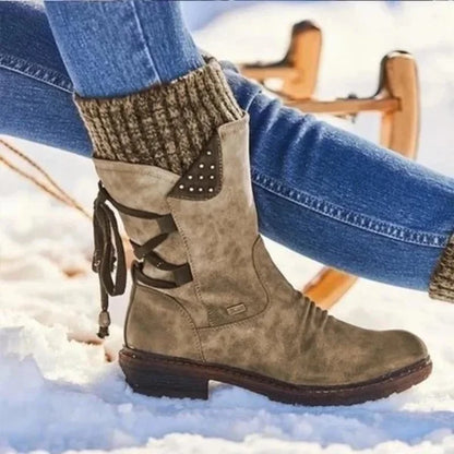 🔥 FINAL DAY – 80% OFF🔥 Women's Winter Low-Cut Orthopaedic Boots with Bow Detail & Warm Wool Lining