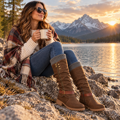 🔥 LAST DAY – 80% OFF 🔥 Women’s Winter Boots with Orthopaedic Support, Knitted Collar & Warm Wool Lining
