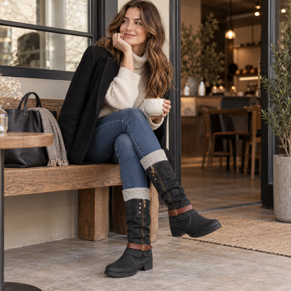 🔥 LAST DAY – 80% OFF 🔥 Women’s Winter Boots with Orthopaedic Support, Knitted Collar & Warm Wool Lining