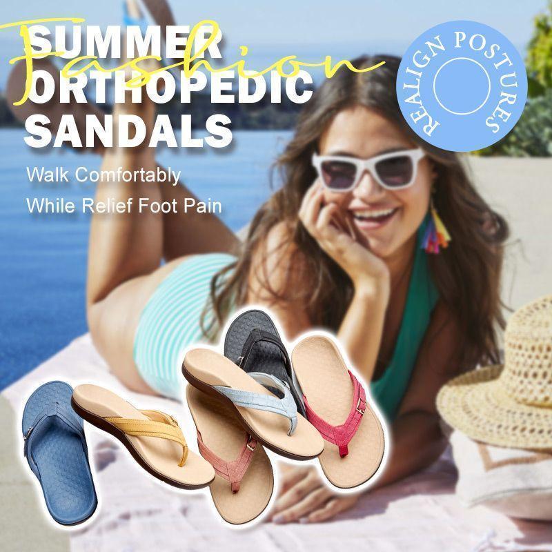 🔥Last Day Promotion 60% OFF - Orthopedic Arch Support Flip Flops ✅Feel Pain-Free and Light on Your Feet All Day Long