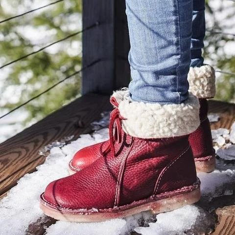 🔥Last Day 70% OFF - Waterproof Wool Lined Leather Orthopaedic Snow Boots