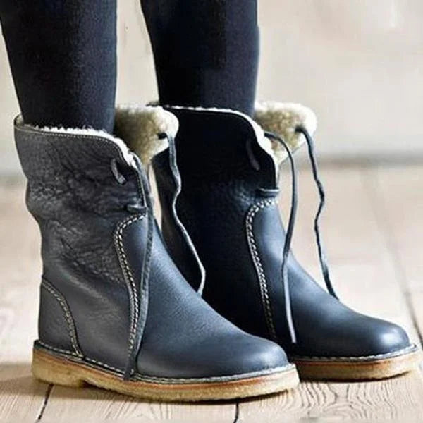 🔥Last Day 70% OFF - Waterproof Wool Lined Leather Orthopaedic Snow Boots