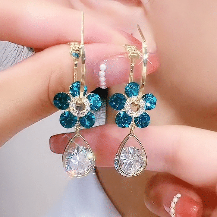 💎 Oneswear® Crystal Flower Germanium Earrings (🔥Last Day Sale - Save up to 80%!)