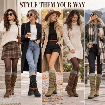 🔥 LAST DAY – 80% OFF 🔥 Women’s Winter Boots with Orthopaedic Support, Knitted Collar & Warm Wool Lining