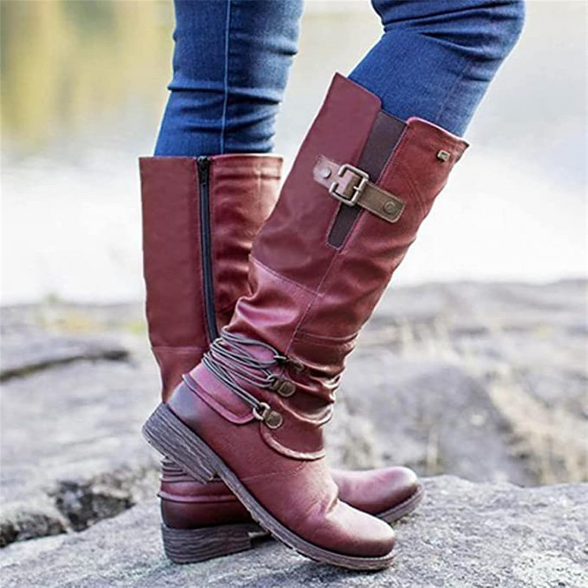 🔥 LAST DAY – 80% OFF 🔥 Women's Vintage Zipper High Snow Boots