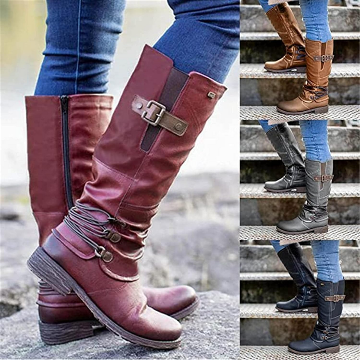 🔥 LAST DAY – 80% OFF 🔥 Women's Vintage Zipper High Snow Boots