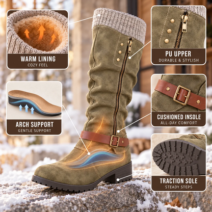 🔥 LAST DAY – 80% OFF 🔥 Women’s Winter Boots with Orthopaedic Support, Knitted Collar & Warm Wool Lining